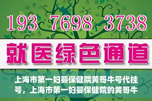 上海市第一妇婴保健院黄哥牛号代挂号，上海市第一妇婴保健院的黄哥牛号代挂号服务解析