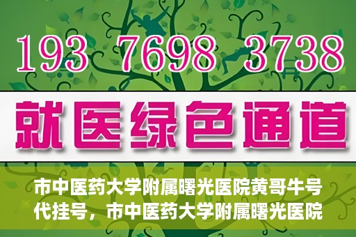 市中医药大学附属曙光医院黄哥牛号代挂号，市中医药大学附属曙光医院黄哥牛号代挂号服务解析