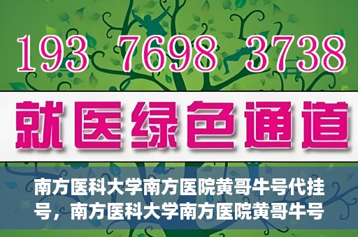 南方医科大学南方医院黄哥牛号代挂号，南方医科大学南方医院黄哥牛号挂号攻略，轻松解决代挂号问题